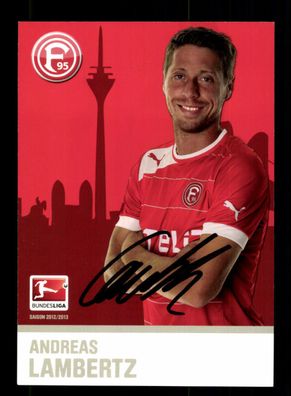 Andreas Lambertz Autogrammkarte Fortuna Düsseldorf 2012-13 Original Signiert