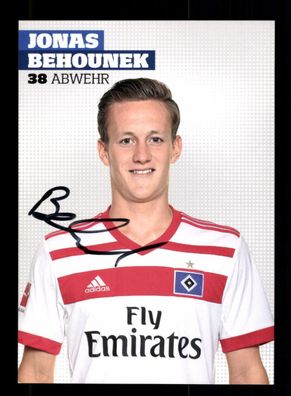 Jonas Behounek Autogrammkarte Hamburger SV 2017-18 Original Signiert