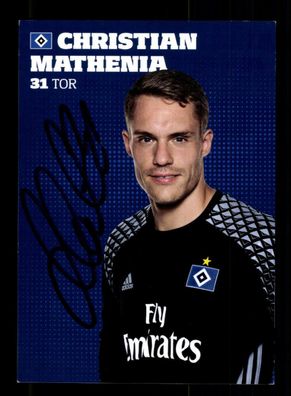 Christian Mathenia Autogrammkarte Hamburger SV 2016-17 Original Signiert