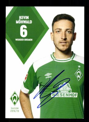 Kevin Möhwald Autogrammkarte Werder Bremen 2018-19 Original Signiert
