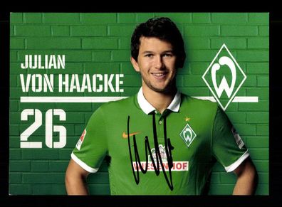 Julian von Haacke Autogrammkarte Werder Bremen 2014-15 Original Signiert