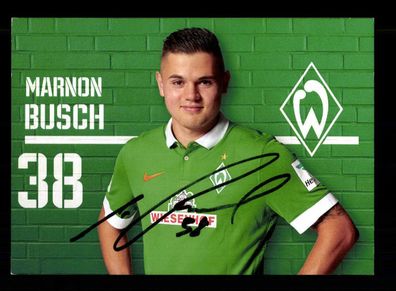 Marnon Busch Autogrammkarte Werder Bremen 2014-15 Original Signiert