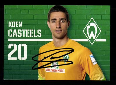 Kevin Casteels Autogrammkarte Werder Bremen 2014-15 Original Signiert