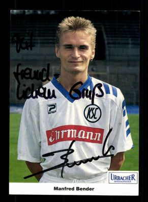 Manfred Bender Autogrammkarte Karlsruher SC 1992-93 Original Signiert + 2