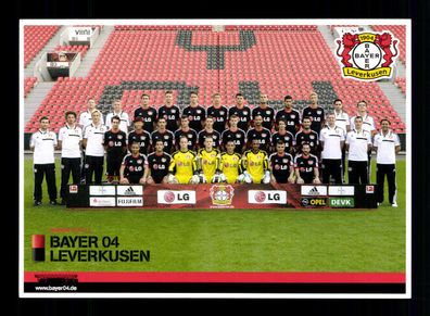 Original Mannschaftskarte Bayer Leverkusen 2013-14 ohne Unterschrift