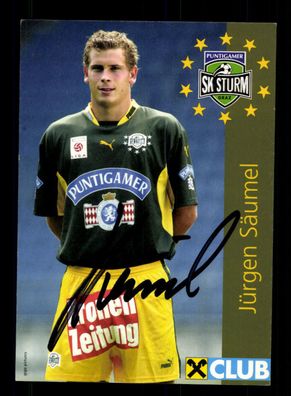 Jürgen Säumel Autogrammkarte SK Sturm Graz Original Signiert