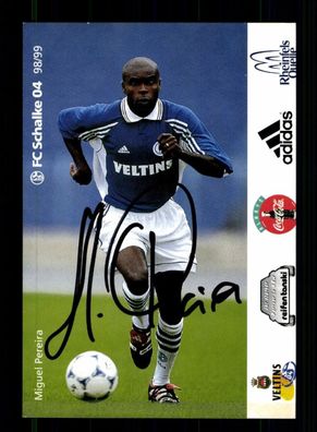 Miguel Pereira Autogrammkarte FC Schalke 1998-99 Original Signiert + 2
