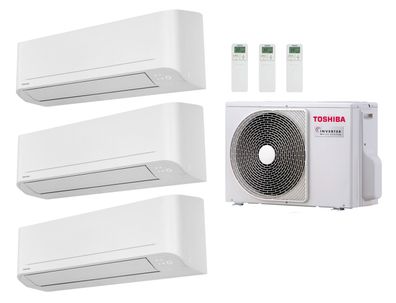 Multi Split Klimaanlage Toshiba 3x SEIYA 2 RAS-B07E2KVG 2 kW + RAS-3M18U2AVG-E 5,2 kW