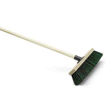 Gartenbesen Terrassenbesen schwarz/ grün 40cm Saalbesen Straßenbesen Kehrbesen