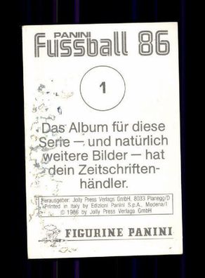 VfL BochumWappen Panini Sammelbild 1986 Nr. 1