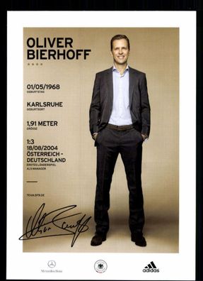 Oliver Bierhoff DFB Autogrammkarte 2014 mit 4 Sternen Weltmeister 2014