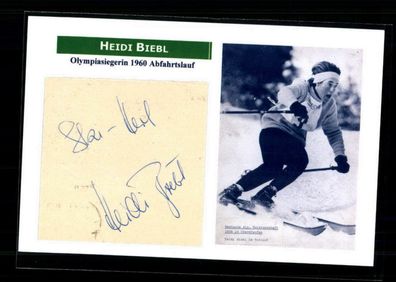 Heidi Biebl Olympiasiegerin 1960 Abfahrtslauf Original Signiert + A 220471