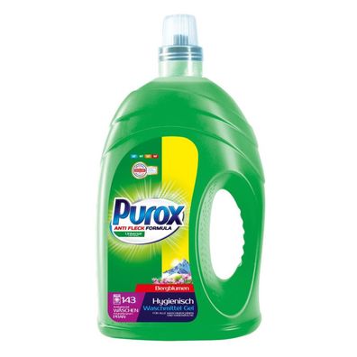 3x Purox 4,3L 143WL Universal-Waschmittel Bergblumen Wäsche waschen flüssig Gel
