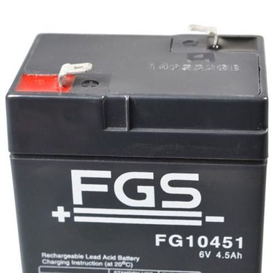 FGS Bleiakku FGS10451 6,0 Volt 4,5 Ah mit 4,8mm Steckanschlüssen