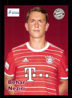 Behar Neziri Autogrammkarte Bayern München Amateure 2022-23