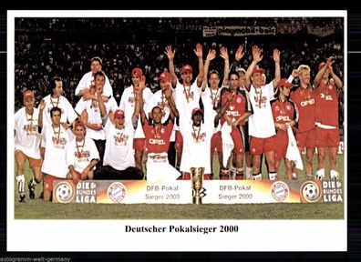 FC Bayern München Mannschaftskarte DFB Pokalsieger 2000 + 2