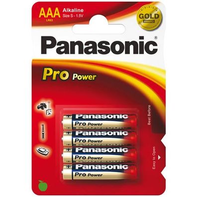 Panasonic Pro Power Batterie Micro AAA LR03PPG - 4 Stück
