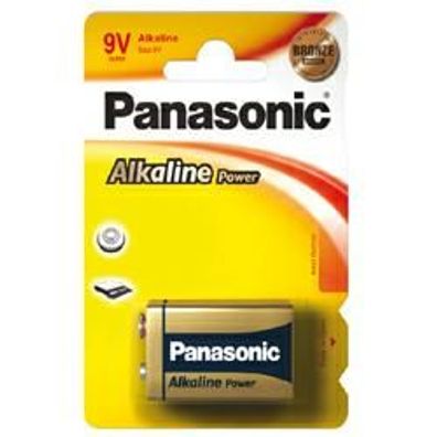 Panasonic 9Volt Block Batterie 6AM6 Alkaline Power AlMN im 1er Blister