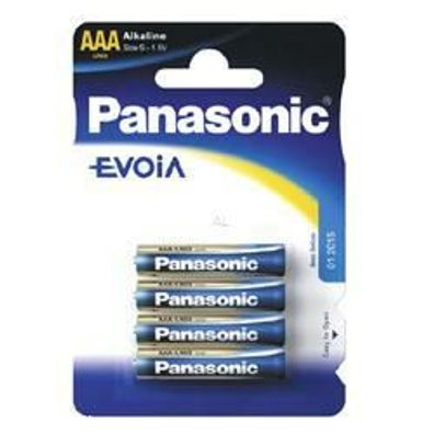 Panasonic Fotobatterie Evoia LR03 im 4-er Blister 1,5Volt Micro AAA Batterie, LR03EE/