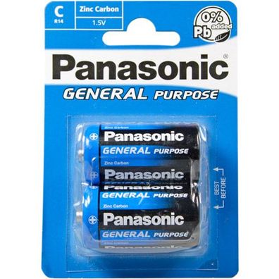 Panasonic General Purpose Baby Batterie R14B im 2er Blister