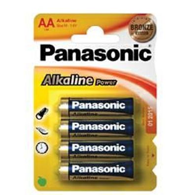 Panasonic LR6AP/4BP Alkaline Batterien, 4 Stück Mignon LR6 AA