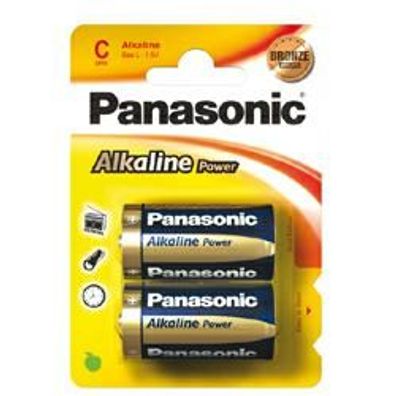 Panasonic Standard Batterie Baby 2 Stück Alkaline Power LR14APB