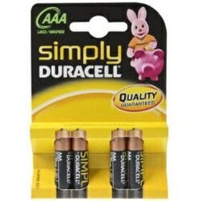 AAA Simply MN2400 Duracell Micro LR03 Batterien 1,5 Volt - im 4er Blister