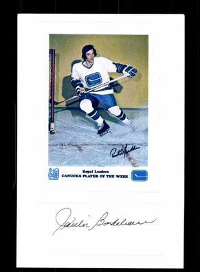 Paulin Bordeleau Canada NHL 1973-76 Eishockey Original Signiert + A 224353