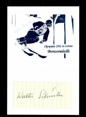 Walter Schuster Bronze Olympia 1956 Riesenslalom Original Signiert + A 224380