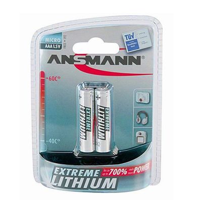 Ansmann Extreme Lithium Batterie AAA Micro Batterien FR03 - 2er Pack