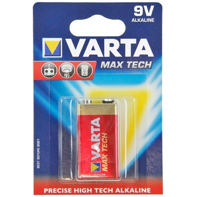 E-Block Max Tech 9 Volt Batterie von Varta 4722 AlMn 6LP3146 - 1 Stk
