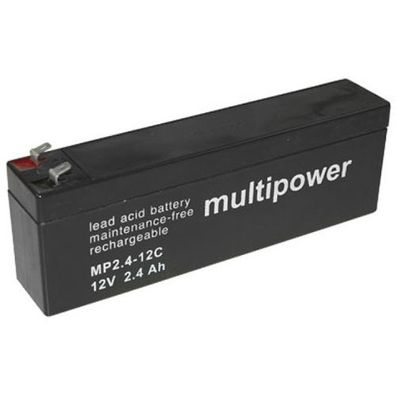 MultiPower Bleiakku MP2.4-12C Zyklentyp 12,0Volt 2,4Ah mit 4,8mm Steckanschlüssen