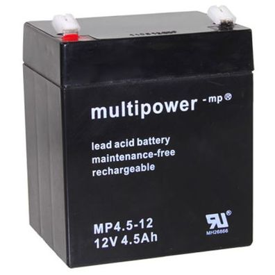 Multipower Bleiakku MP4.5-12 12,0Volt 4,5Ah mit 4,8mm Steckanschlüssen