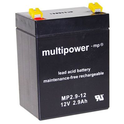 MultiPower Bleiakku MP2.9-12 12,0Volt 2,9Ah mit 4,8mm Steckanschlüssen