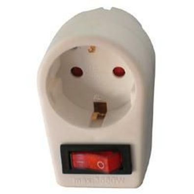Arcas 1-fach Steckdose mit Schalter mit Kindersicherung, Farbe: Weiss
