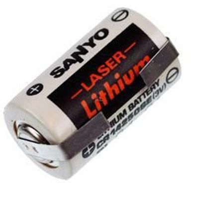 SANYO/ FDK CR14250SE Laser Lithium Batterie 3,0Volt mit Lötfahne in U-Form