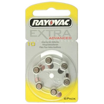 Rayovac Hörgeräte-Batterien R10AE Extra Advanced vom Typ 10 (im 6er Pack)