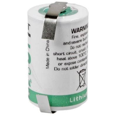 Saft LS14250 mit Lötfahnen in U-Form 1/2AA Lithium Batterie