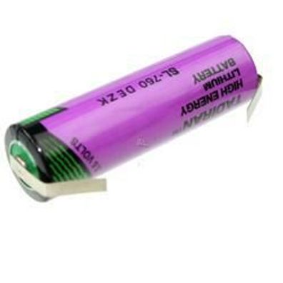 Tadiran Lithium Batterie SL760/ T Mignon 3,6V 2100mAh mit Lötfahne in U-Form