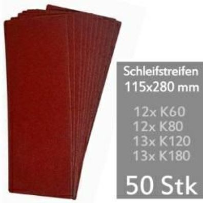 Schleifstreifen f. Schwingschleifer 115x280 mm - 50er Sparpack Universal-Schleifpapie