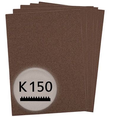 K150 Schleifpapier in 10 Bögen, 230x280mm - für Metall und Stahl