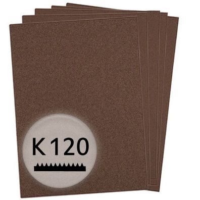 K120 Schleifpapier in 10 Bögen, 230x280mm - für Metall und Stahl