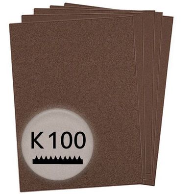K100 Schleifpapier in 10 Bögen, 230x280mm - für Metall und Stahl