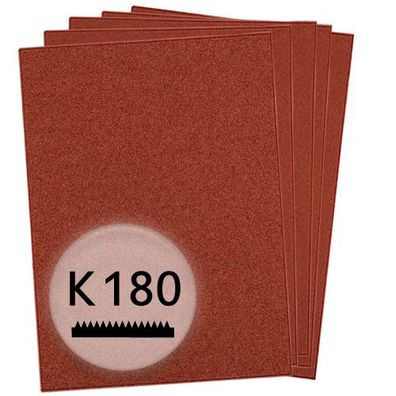K180 Schleifpapier in 10 Bögen, 230x280mm - für Holz und Metall