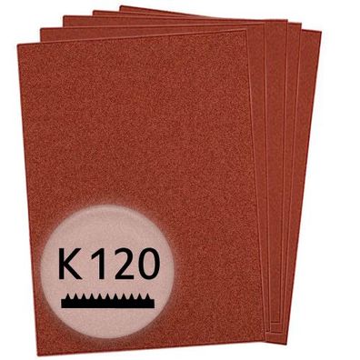 K120 Schleifpapier in 10 Bögen, 230x280mm - für Holz und Metall