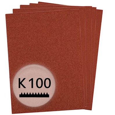 K100 Schleifpapier in 10 Bögen, 230x280mm - für Holz und Metall