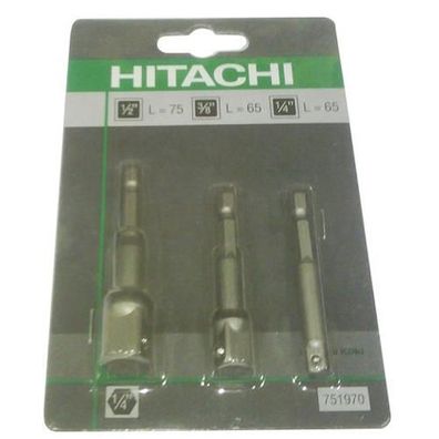 HiKoki 751970 Adapter Sechskant auf 1/4", /1/2", /3/8" Vierkant