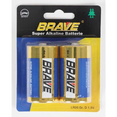 12x 2er-Set Brave Super Alkaline-Batterien LR20 1,5V Gr.D Großpackung 24 Stück