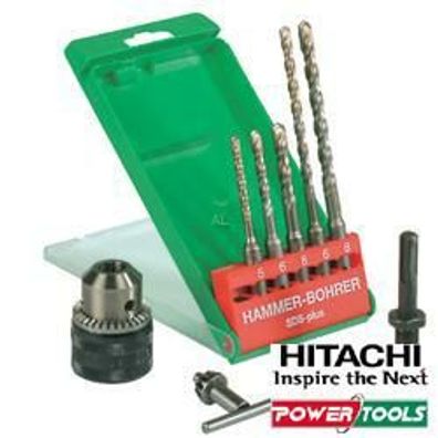 HiKoki HM-Hammerbohrer-Set SDS-plus, Schnellspannbohrfutter inkl. Bohrer, Durchm.: 5/