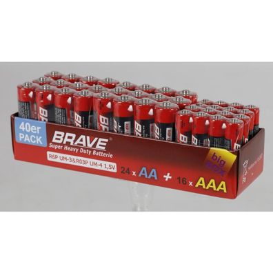 24x 40er-Pack Brave Batterien AA & AAA Großpackung 960 Stück